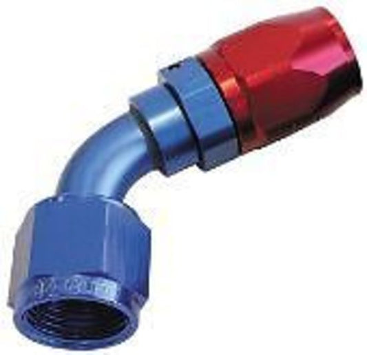 Aeroflow AF508-06 Alloy 60 Deg Hose End -6AN Blue Cutter Style Full Swivel