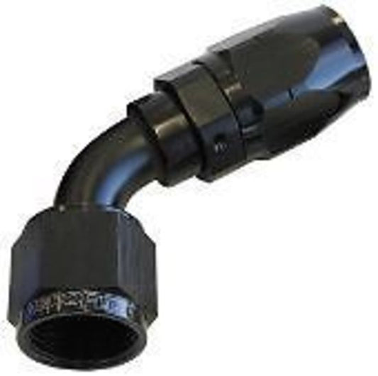 Aeroflow 100 & 450 series braided hose Alloy 60 Deg End -6AN Black Cutter Style Full Swivel Aeroflow Performance Products AF508-06BLK