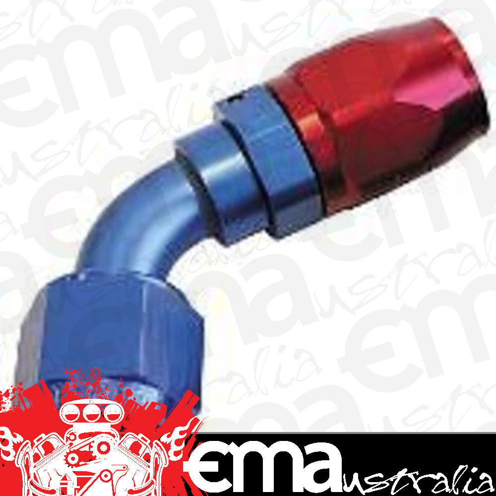 Aeroflow 100 & 450 series braided hose Alloy 60 Deg End -8AN Blue Cutter Style Full Swivel Aeroflow Performance Products AF508-08