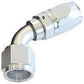 Aeroflow AF508-12S Alloy 60 Deg Hose End -12AN Silver Cutter Style Ful Swivel