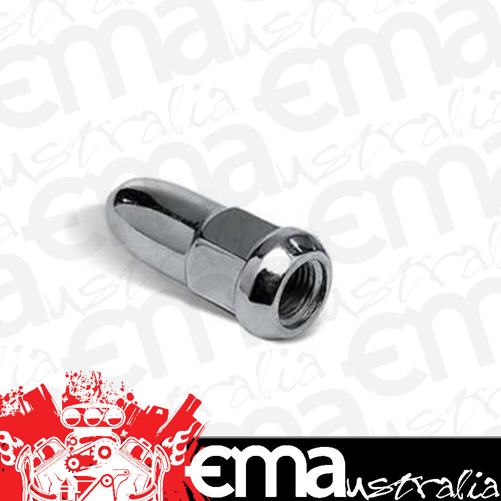 Topline TLC1007B-1 Chrome Bullet Wheel Nut - 17mm Hex 12mm x 1.50" Thread Sold Ea