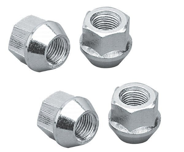 Topline TLC1306B-4 Bulge Open End Acorn Wheel Nuts - 3/4" Hex 12mm x 1.25" Thread (Set of 4)