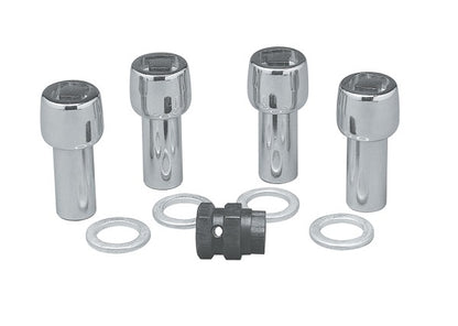 Topline TLC42405xLC Standard Mag Wheel Lock Nuts - 2.3" Tall 0.60" Shank 1/2" Thread (Set of 4)
