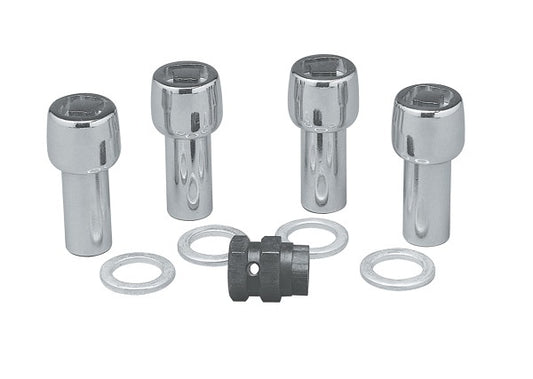 Topline TLC42405xLC Standard Mag Wheel Lock Nuts - 2.3" Tall 0.60" Shank 1/2" Thread (Set of 4)