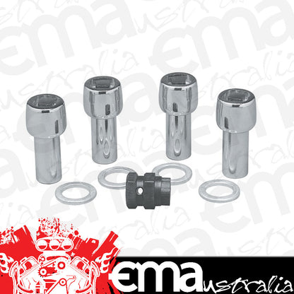 Topline TLC42405xLC Standard Mag Wheel Lock Nuts - 2.3" Tall 0.60" Shank 1/2" Thread (Set of 4)