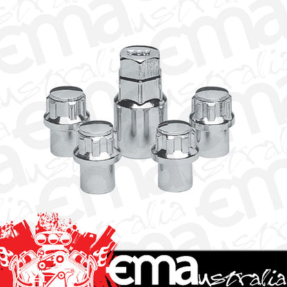 Topline TLC42705C Standard Mag Wheel Lock Nuts - 1.50" Tall 0.60" Shank 12mm 1.50" Thread (Set of 4)