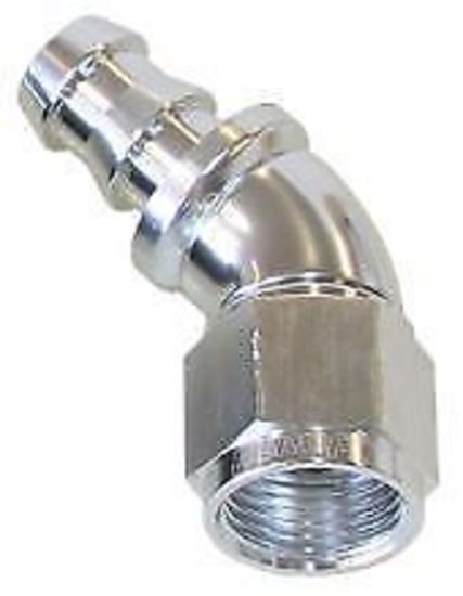 Aeroflow 400 series hose 4AN 45 Deg Full Flow Push Locsilver Full Flow Push Lock Aeroflow Performance Products AF512-04S