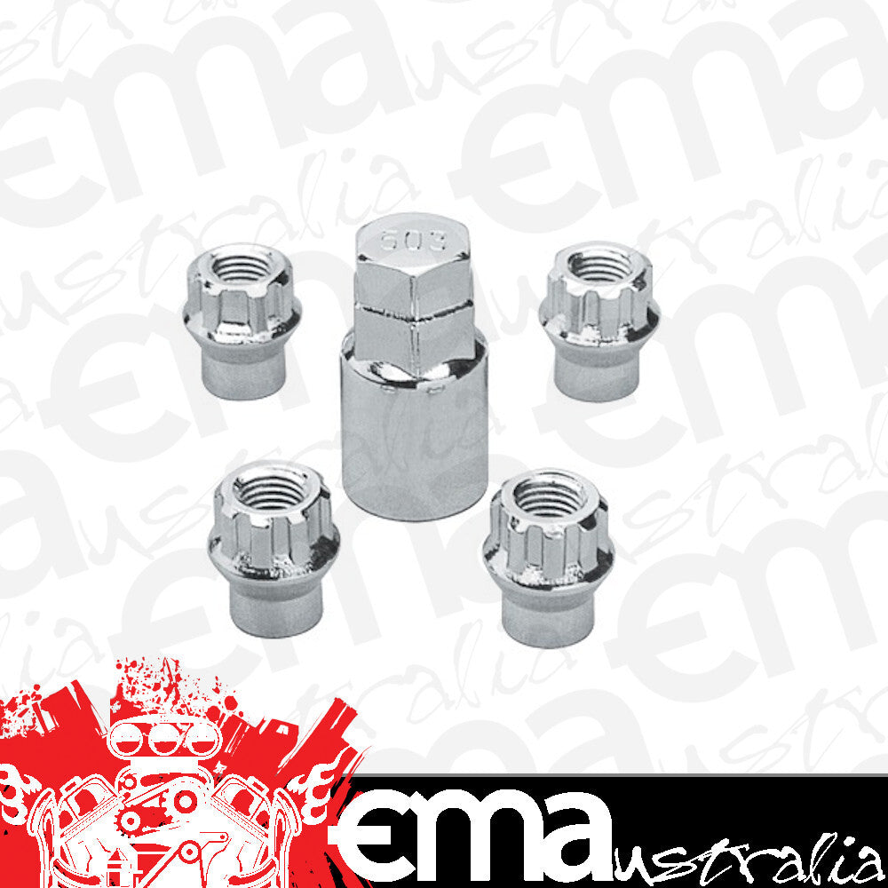 Topline TLC43705C Open End Et Wheel Lock Nuts - 1.10" Tall 0.310" Shank 12mm x 1.50" Thread (Set of 4)