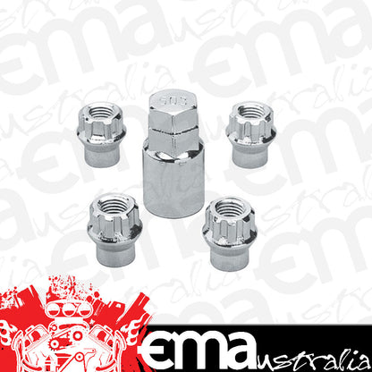 Topline TLC43705C Open End Et Wheel Lock Nuts - 1.10" Tall 0.310" Shank 12mm x 1.50" Thread (Set of 4)