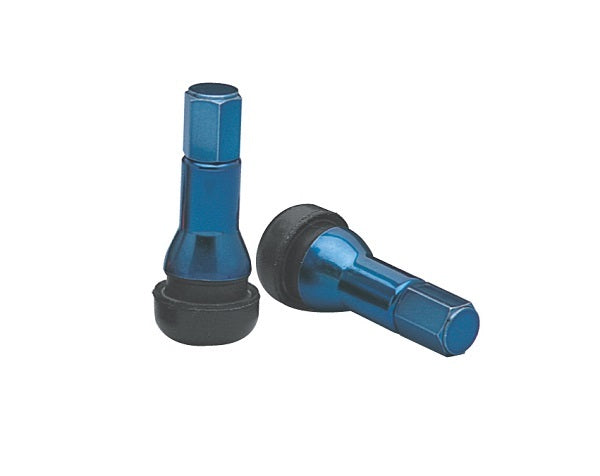 Topline TLC504B-4 Rubber Pull Through Valve Stems Blue Finish (Set of 4)