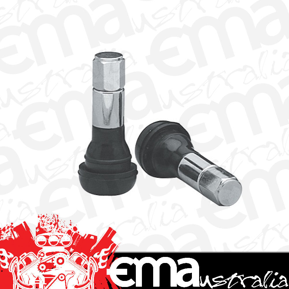 Topline TLC504L-4 Rubber/Chrome Pull Through Long Valve Stems (Set of 4)