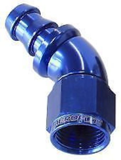 Aeroflow 400 series hose 10AN 45 Deg Full Flow Push Loblue Full Flow Push Lock Aeroflow Performance Products AF512-10