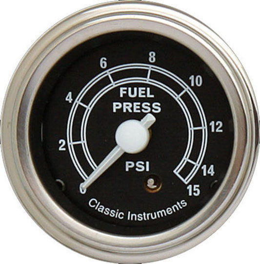 Classic Instruments TR15SLF Traditional - Fuel Pressure Gauge 15 PSI 2-1/8"