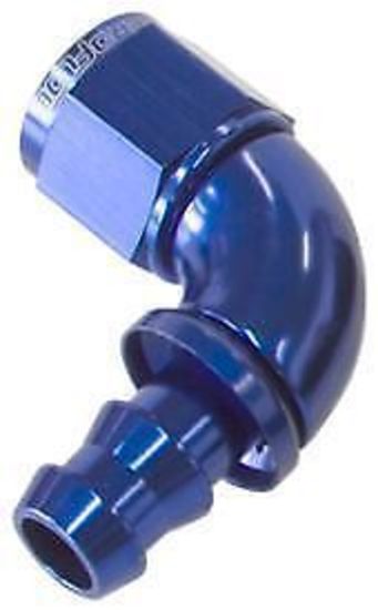 Aeroflow AF513-04 -4AN 90 Deg Full Flow Push Locblue Full Flow Push Lock