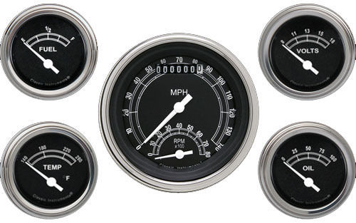 Classic Instruments TR35SLF Traditional 3-3/8" Ultimate & 2-1/8" Fuel, Oil, Te