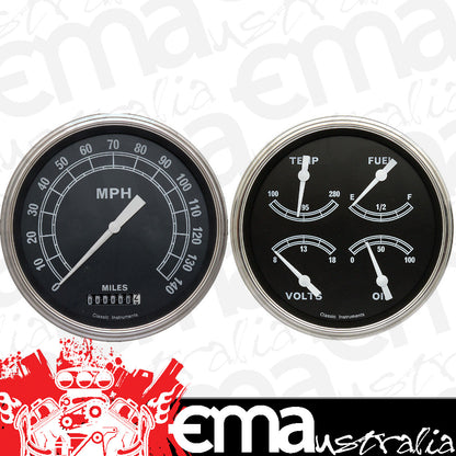 Classic Instruments TR52SLF Traditional 4 - 5/8" Speedo & Quad