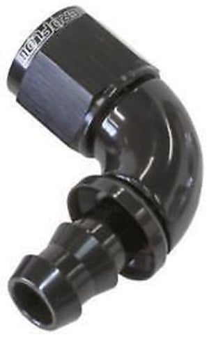 Aeroflow AF513-04BLK -4AN 90 Deg Full Flow Push Locblack Full Flow Push Lock