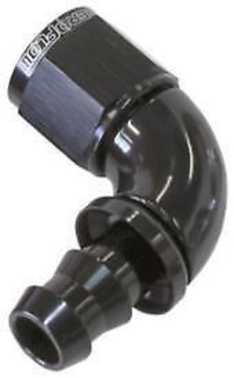 Aeroflow AF513-08BLK -8AN 90 Deg Full Flow Push Locblack Full Flow Push Lock