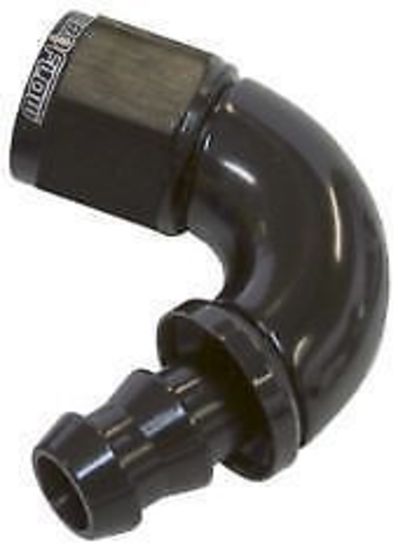 Aeroflow 400 series hose 6AN 120 Deg Full Flow Push Loblack Full Flow Push Lock Aeroflow Performance Products AF514-06BLK