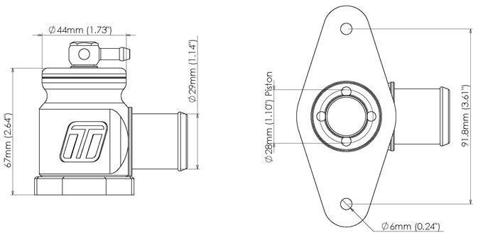 Turbosmart TS-0203-1209 Kompact Plumb Back Bov suit for Mazda/For Subaru