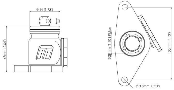 Turbosmart TS-0203-1215 Kompact Plumb Back Bov suit Wrx My01-My07 Sti My01-08