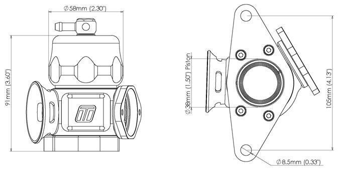 Turbosmart TS-0205-1015 Dual Port Bov Blue suit Wrx My01-My07 Sti My01-08