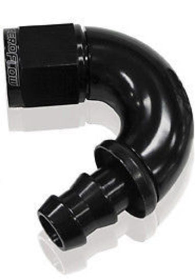 Aeroflow AF515-06BLK -6AN 150 Deg Full Flow Push Loblack Full Flow Push Lock