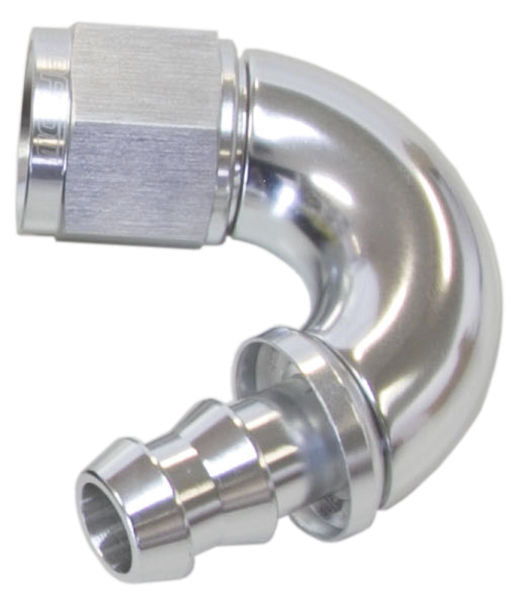 Aeroflow 400 series hose 6AN 150 Deg Full Flow Push Losilver Full Flow Push Lock Aeroflow Performance Products AF515-06S