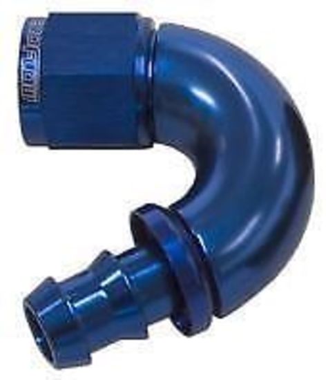 Aeroflow AF515-08 -8AN 150 Deg Full Flow Push Loblue Full Flow Push Lock