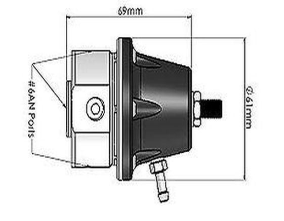 Turbosmart TS-0401-1003 Fpr-1200 Fuel Pressure Regulator 30-70 PSI Blue