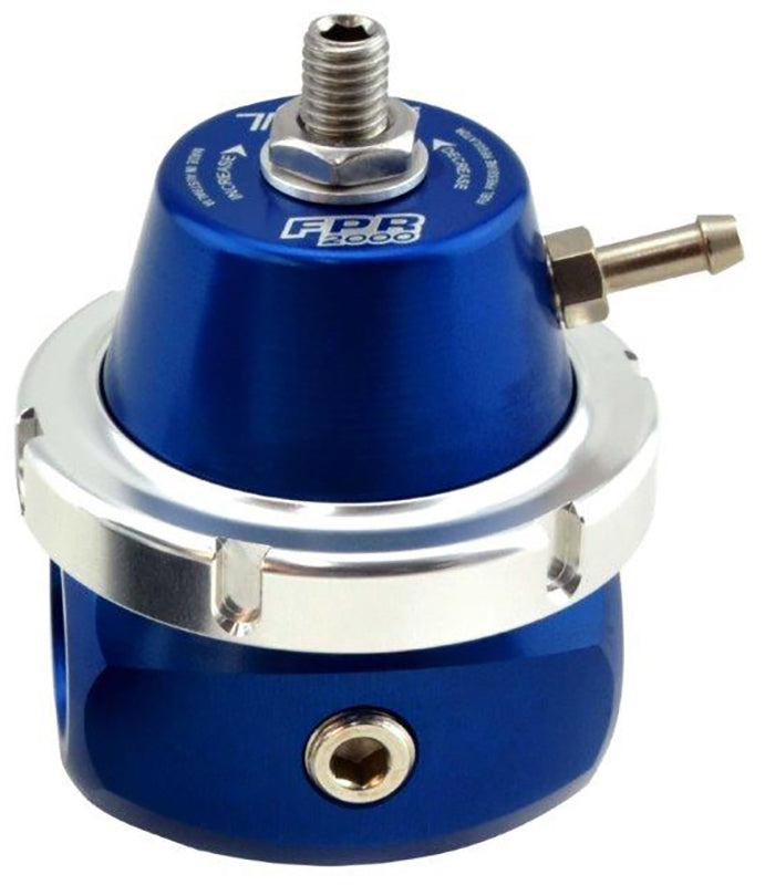 Turbosmart TS-0401-1105 EFI Fuel Pressure Regulator 2000 HP Blue w/ -8 An Inlet & Outlet & 1/8" Npt Gauge Port