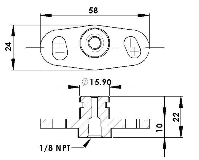 Turbosmart TS-0402-1005 Fuel Rail Adapter Blue suit Mitsubishi 4G63