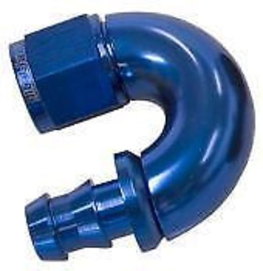Aeroflow 400 series hose 4AN 180 Deg Full Flow Push Loblue Full Flow Push Lock Aeroflow Performance Products AF516-04