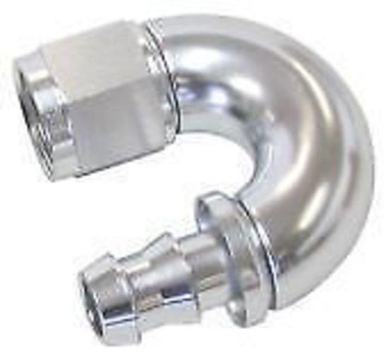 Aeroflow 400 series hose 4AN 180 Deg Full Flow Push Losilver Full Flow Push Lock Aeroflow Performance Products AF516-04S