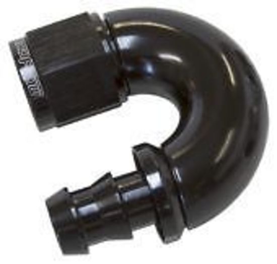 Aeroflow AF516-06BLK -6AN 180 Deg Full Flow Push Loblack Full Flow Push Lock