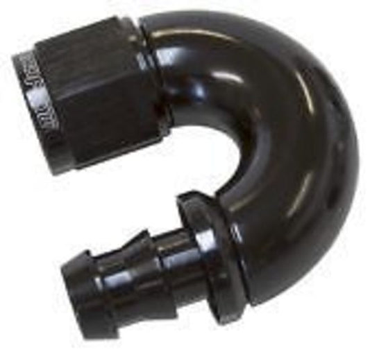 Aeroflow AF516-06BLK -6AN 180 Deg Full Flow Push Loblack Full Flow Push Lock