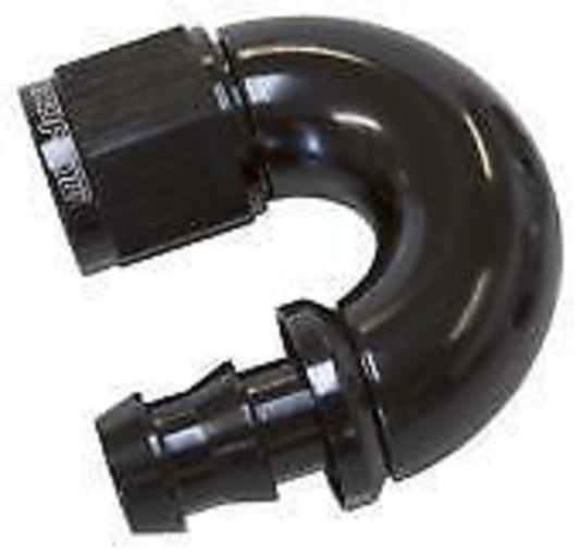 Aeroflow AF516-08BLK -8AN 180 Deg Full Flow Push Loblack Full Flow Push Lock