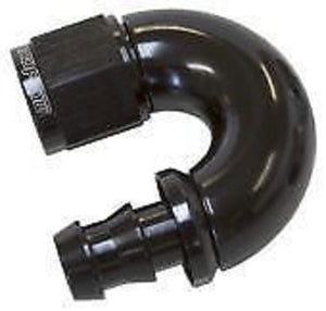 Aeroflow AF516-10BLK -10AN 180 Deg Full Flow Push Lblack Full Flow Push Lock