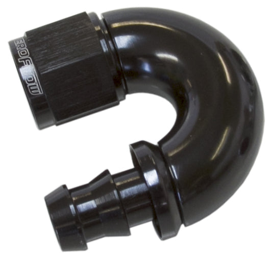 Aeroflow AF516-12BLK -12AN 180 Deg Full Flow Push Lblack Full Flow Push Lock