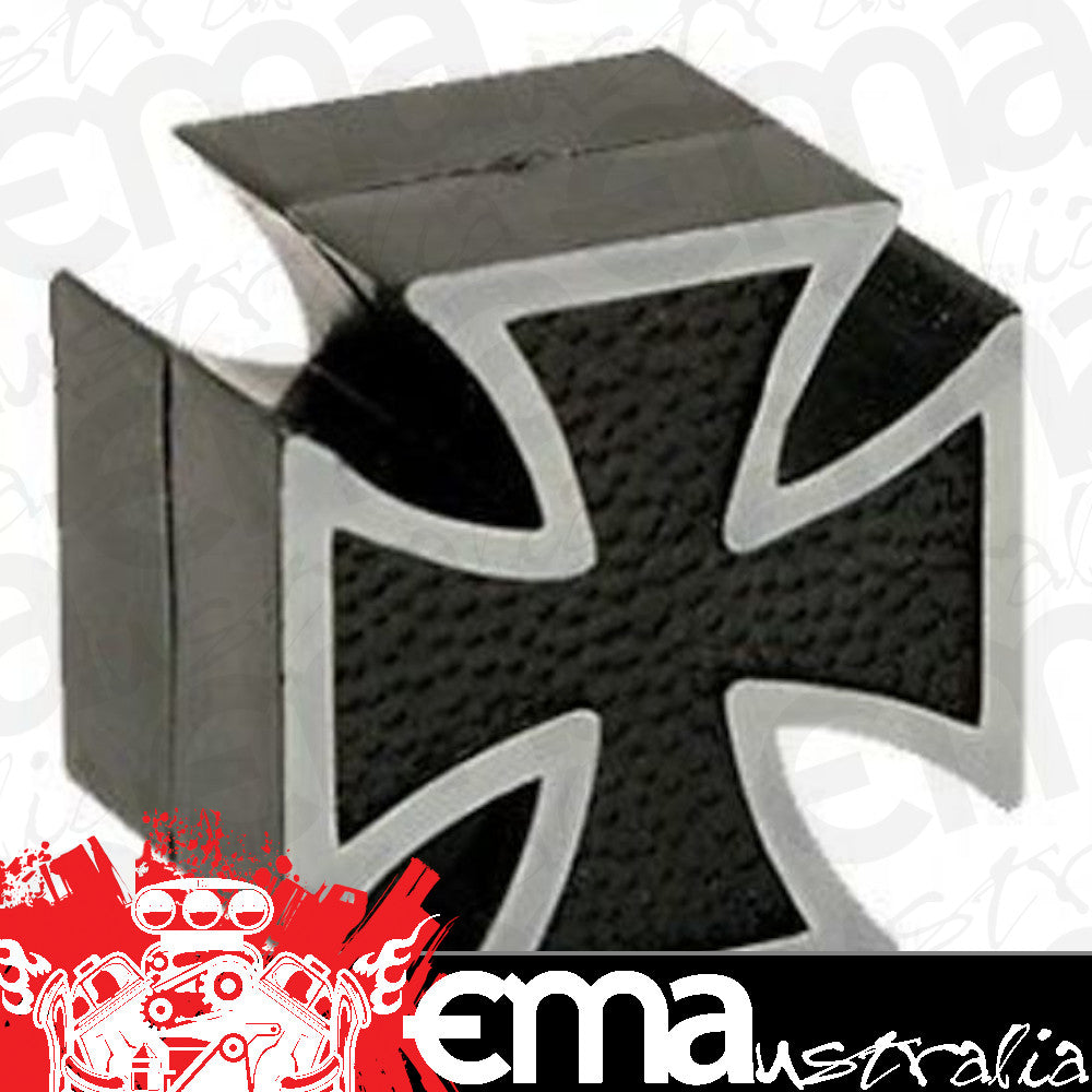 Trik Topz TT8071 Tyre Valve Caps - Iron Cross Black (Set of 4)