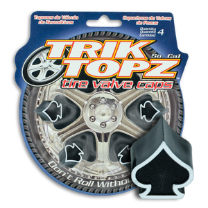 Trik Topz TT8081 Tyre Valve Caps - Black Spade (Set of 4)
