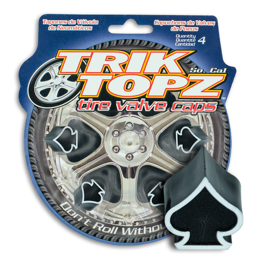 Trik Topz TT8081 Tyre Valve Caps - Black Spade (Set of 4)