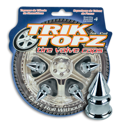 Trik Topz TT8091 Tyre Valve Caps - Chrome Spike (Set of 4)