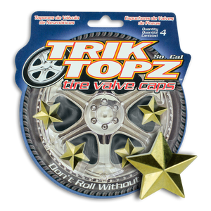 Trik Topz TT8122 Tyre Valve Caps - Gold Star (Set of 4)
