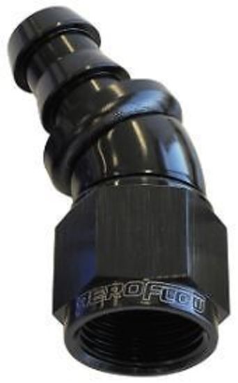 Aeroflow AF517-04BLK -4AN 30 Deg Full Flow Push Locblack Full Flow Push Lock