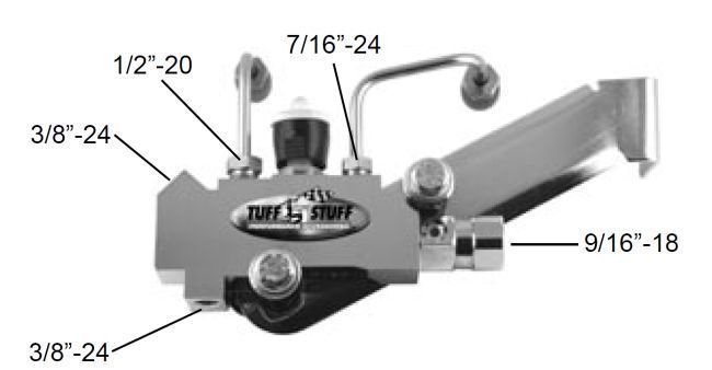 Tuff Stuff TUF2301NA Chrome Proportioning Valve Kit Suit Disc/Drum Brakes