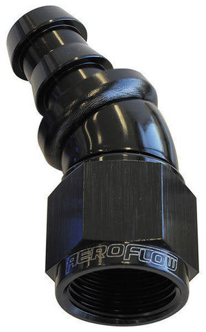 Aeroflow AF517-06BLK -6AN 30 Deg Full Flow Push Locblack Full Flow Push Lock