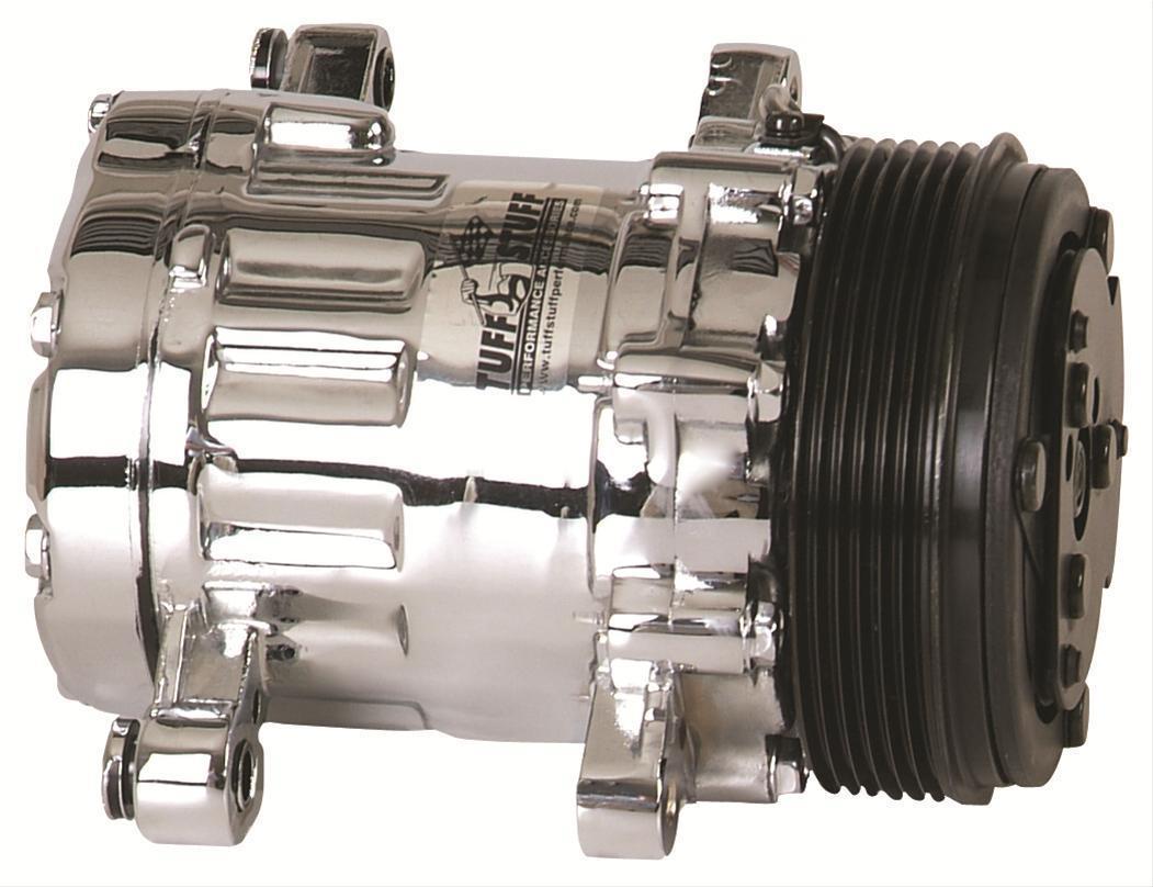 Tuff Stuff TUF4517NA6G Chrome Sandon Style A/C Compressor R-12 Style 6-Rib