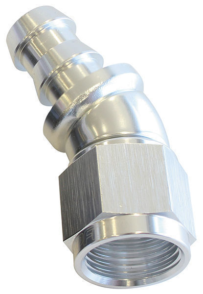 Aeroflow AF517-06S -6AN 30 Deg Full Flow Push Locsilver Full Flow Push Lock