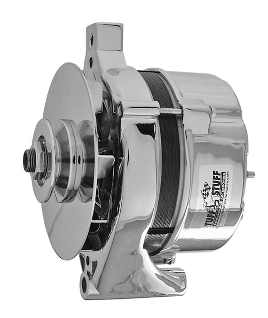 Suit Ford (single V Pulley) Stuff Chrome Alternator 100Amp 1Wire Oe Small Case Design Tuff Stuff Performance TUF7078ND